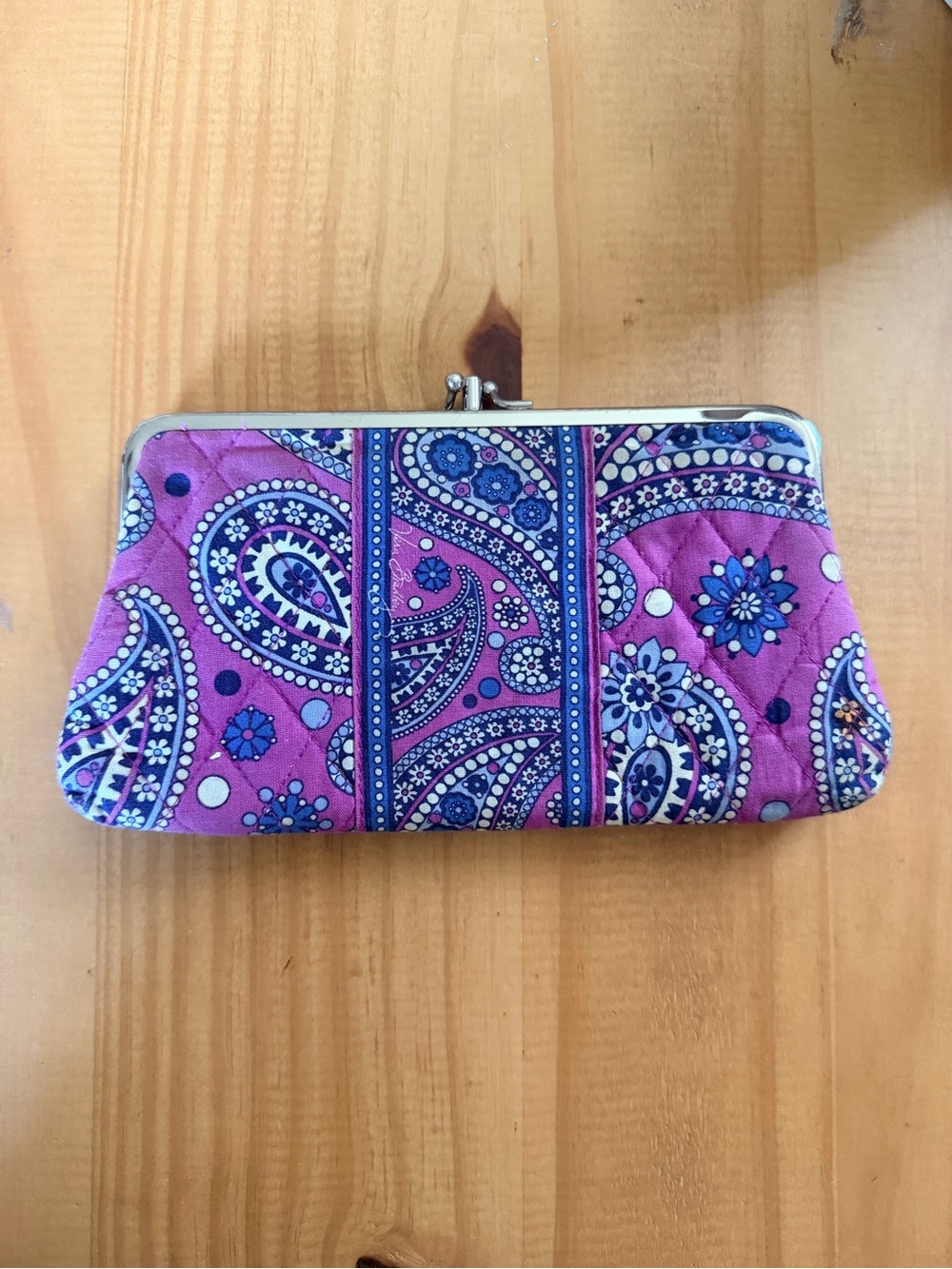 Vera Bradley āBoysenberryā Purple Paisley Quilted Clasp Wallet - Women
